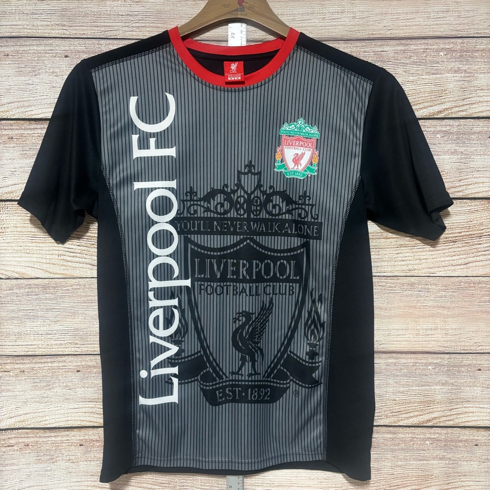Liverpool Black and Gray Crest Graphic Tee